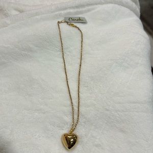 Carolee - gold puffed heat necklace